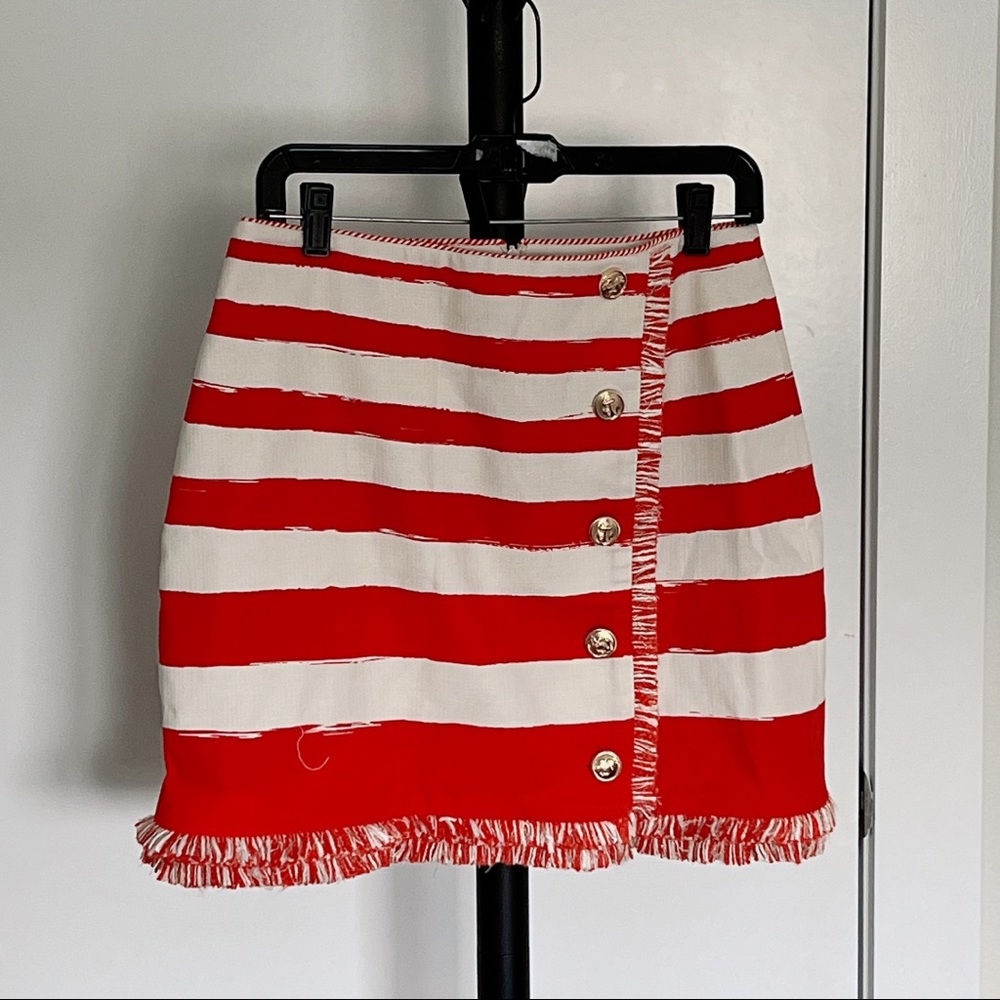 Zimmermann Red and White Striped A-Line Skirt - Picture 4 of 14